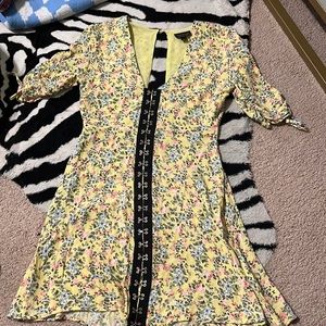 Lace up floral dress